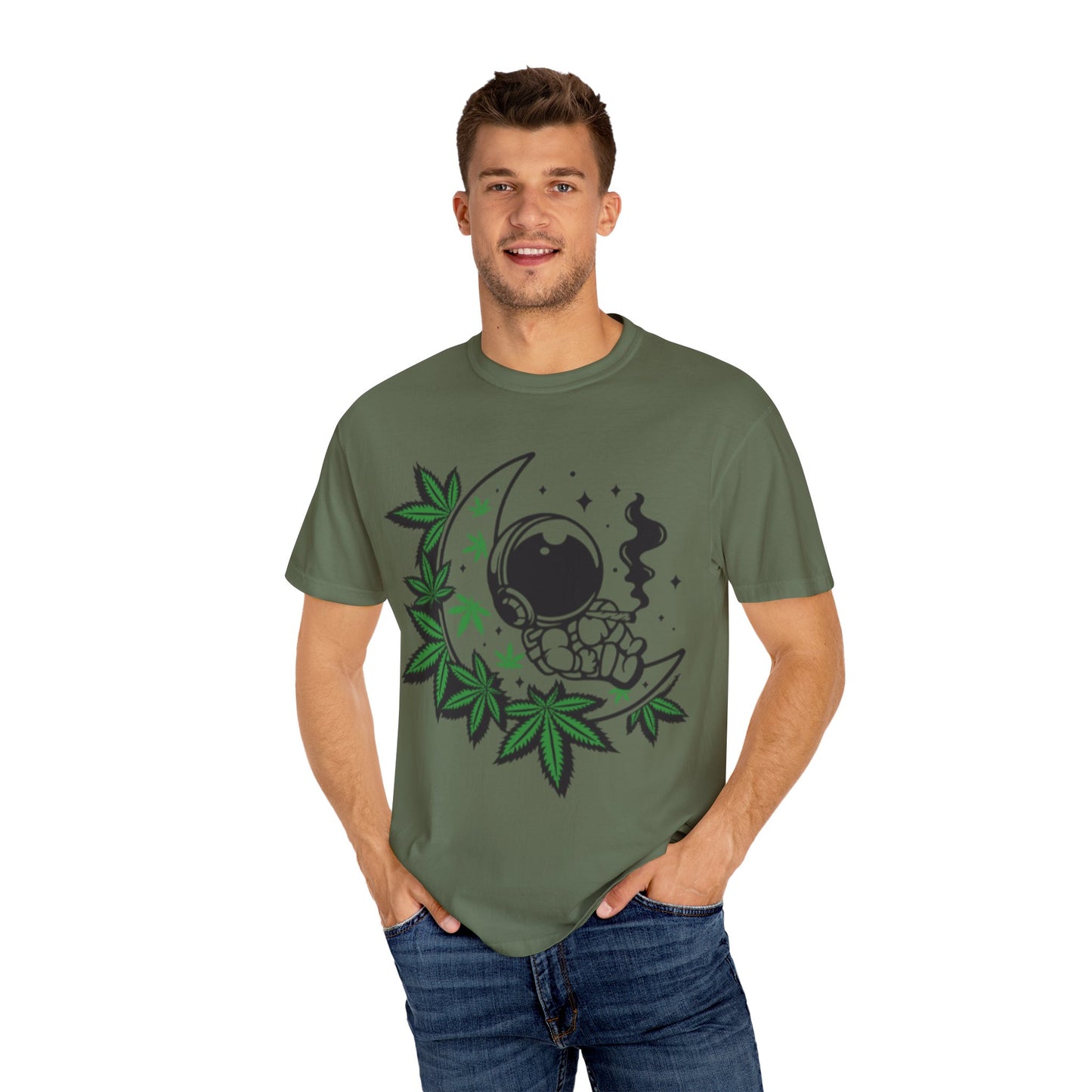 Cosmic Cannabis T-Shirt | Unisex Tee, Planetary Vibes, Weed Enthusiast Gift, Space Lover Shirt, Stoner Fashion, Gift for Him/Her