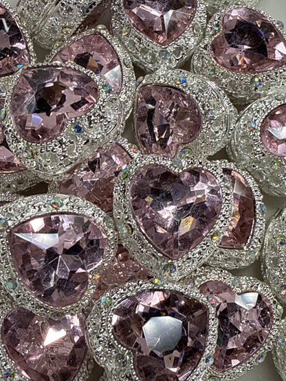 Rhinestone Heart Bead