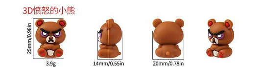 0090 - Animal - Angry Bear 3D Silicone Focal