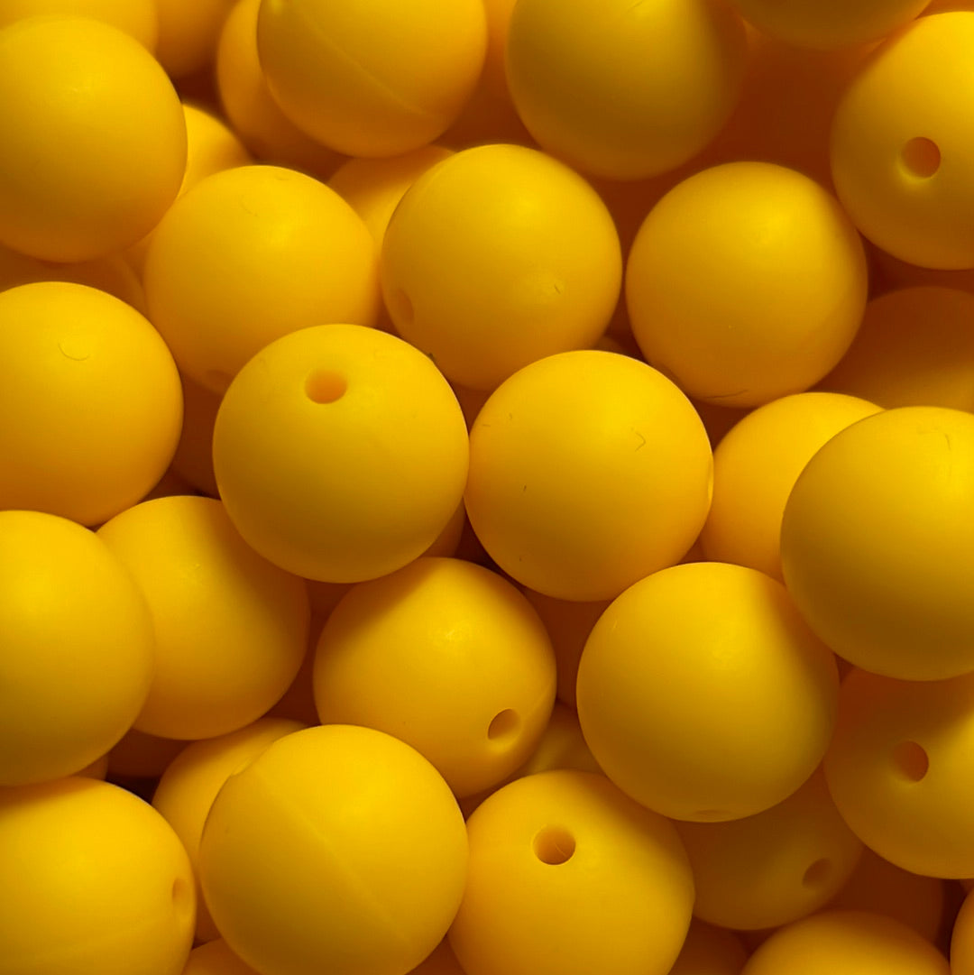 Silicone Bead Dandelion Yellow S15 A01-42 - 15mm - 10 pack