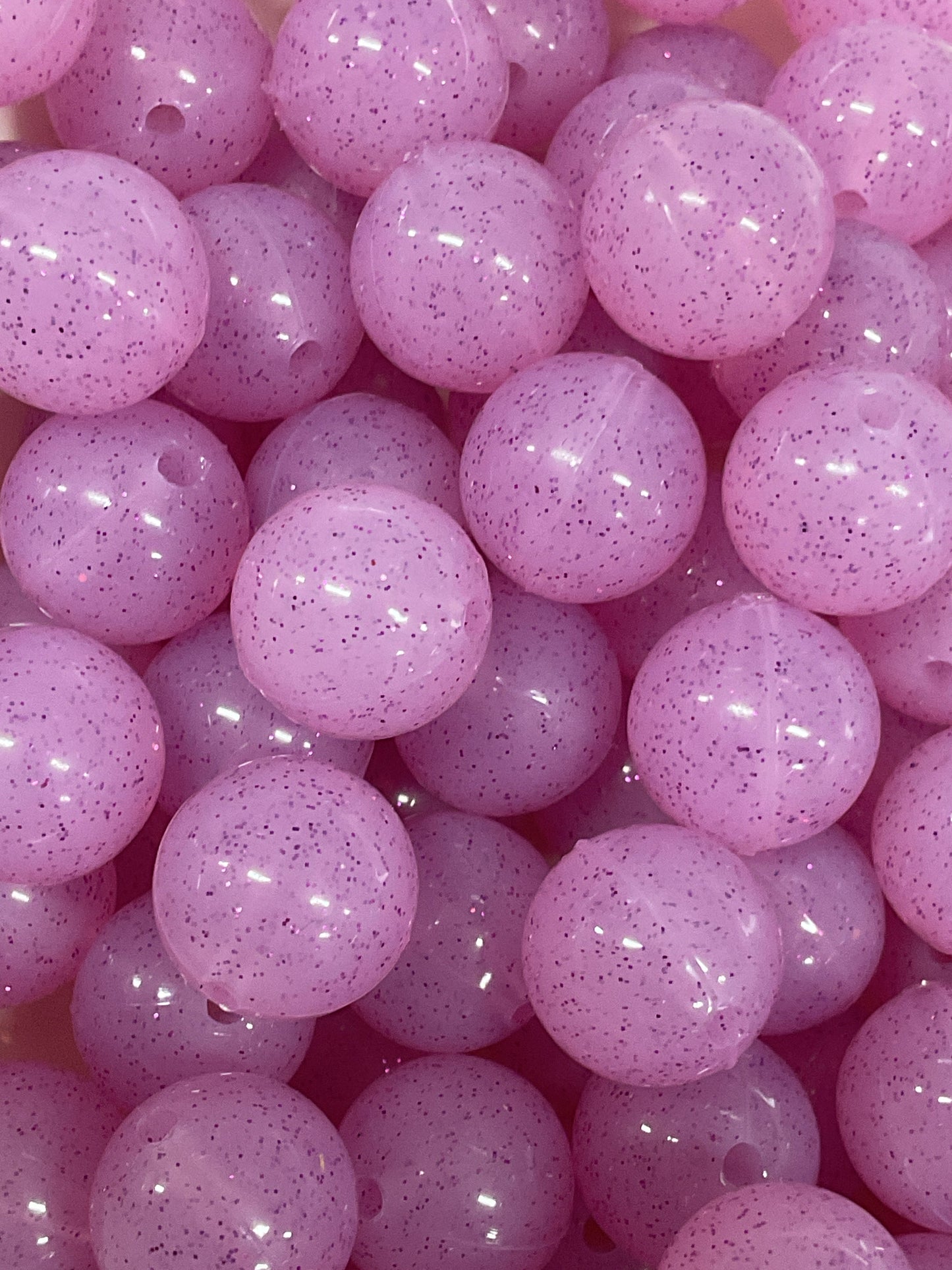 Silicone Bead Glitter Lilac P61 - 15mm - 10 pack