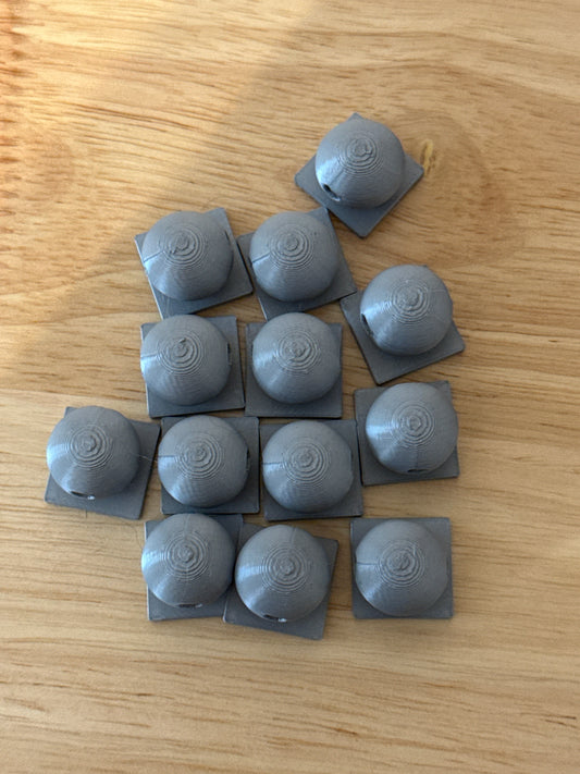 Bead with Flat-Back Attachment for Acrylic Flatbacks Silver 3D Printed - 16mm - 10 pack