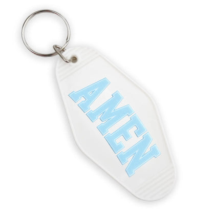Master Maker Crafts -  UV DTF Decal - Amen Blue 4 Set 2" (Keychain NOT Inclued)