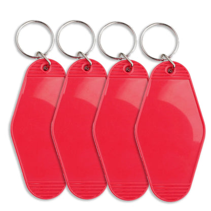 Master Maker Crafts -  Retro Motel Keychain with Silver Ring - Apple Red (4 per Set)