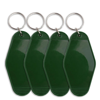 Master Maker Crafts -  Retro Motel Keychain with Silver Ring - Army Green (4 per Set)