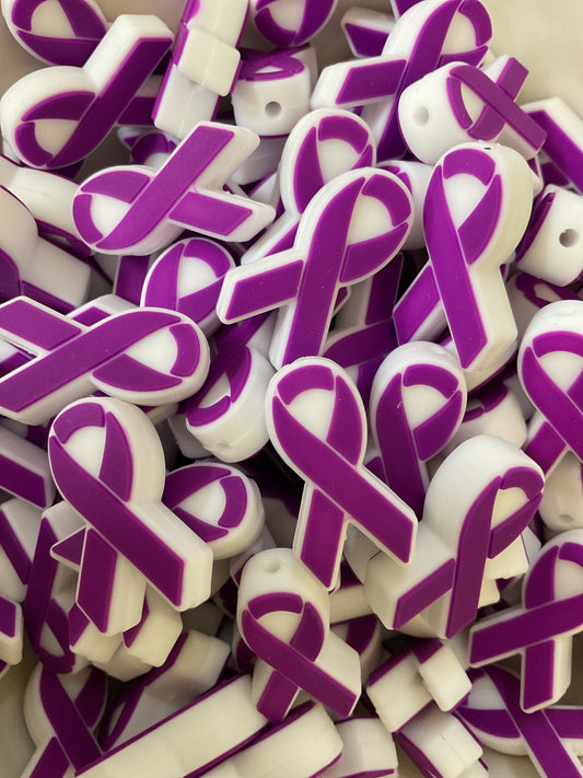 Ribbon Purple  Silicone Focal