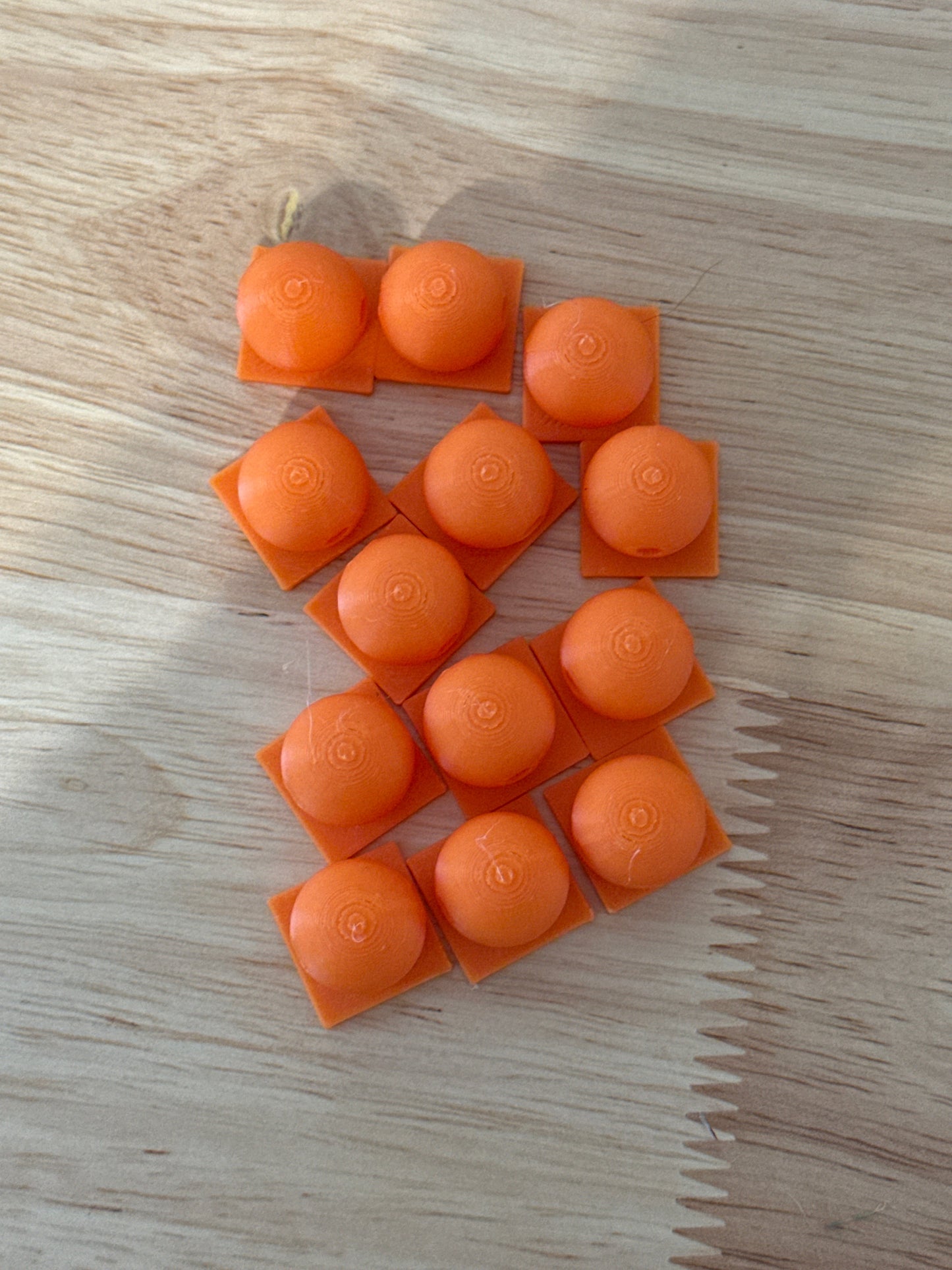 Bead with Flat-Back Attachment for Acrylic Flatbacks Orange 3D Printed - 16mm - 10 pack