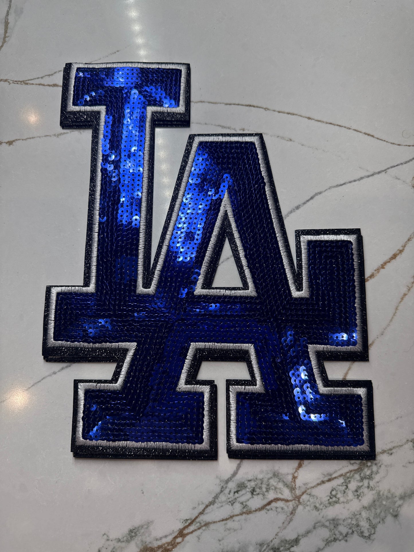 RDLA Dodgers Sequin Iron On Patch Large