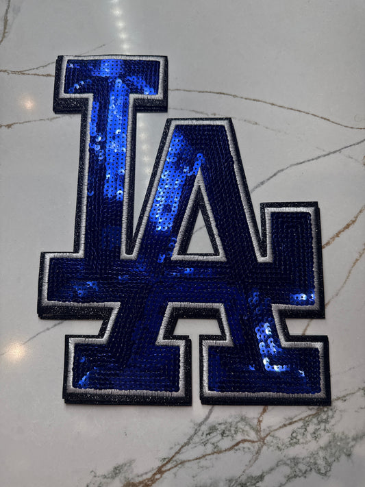 RDLA Dodgers Sequin Iron On Patch Large