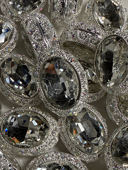 Rhinestone Oval Bead