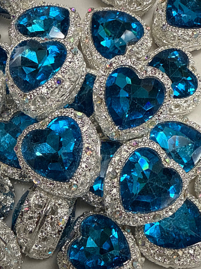 Rhinestone Heart Bead