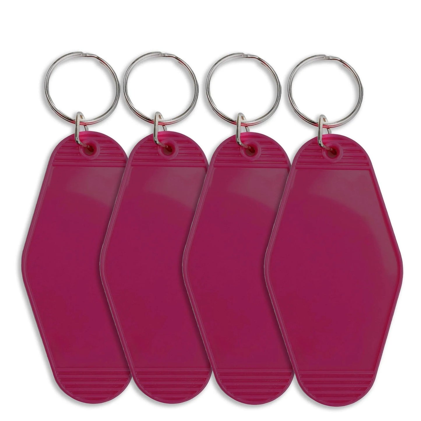 Master Maker Crafts -  Retro Motel Keychain with Silver Ring - Berry Red (4 per Set)