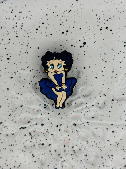 Cartoon - Betty Boop Blue Silicone Focal - 5 Count