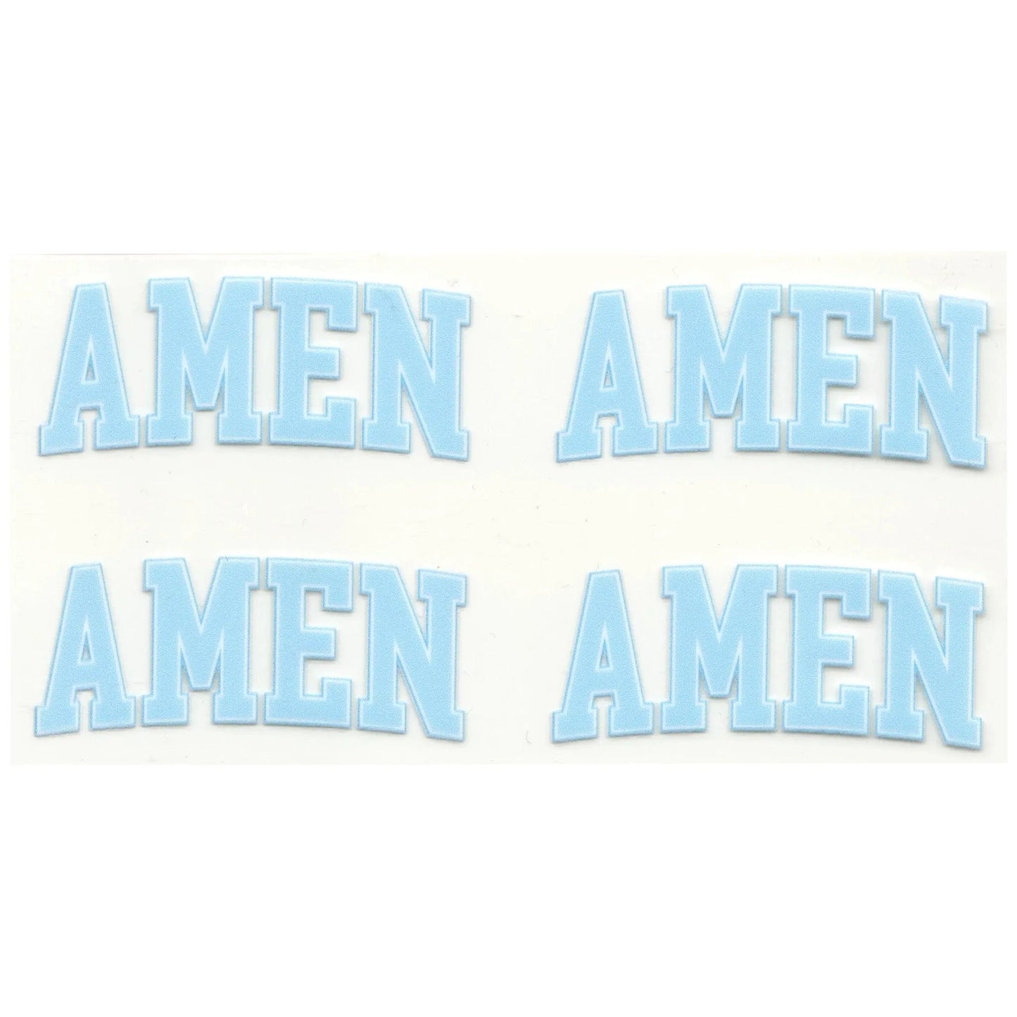 Master Maker Crafts -  UV DTF Decal - Amen Blue 4 Set 2" (Keychain NOT Inclued)