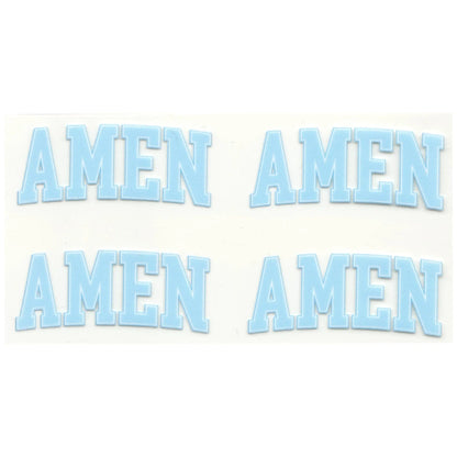 Master Maker Crafts -  UV DTF Decal - Amen Blue 4 Set 2" (Keychain NOT Inclued)