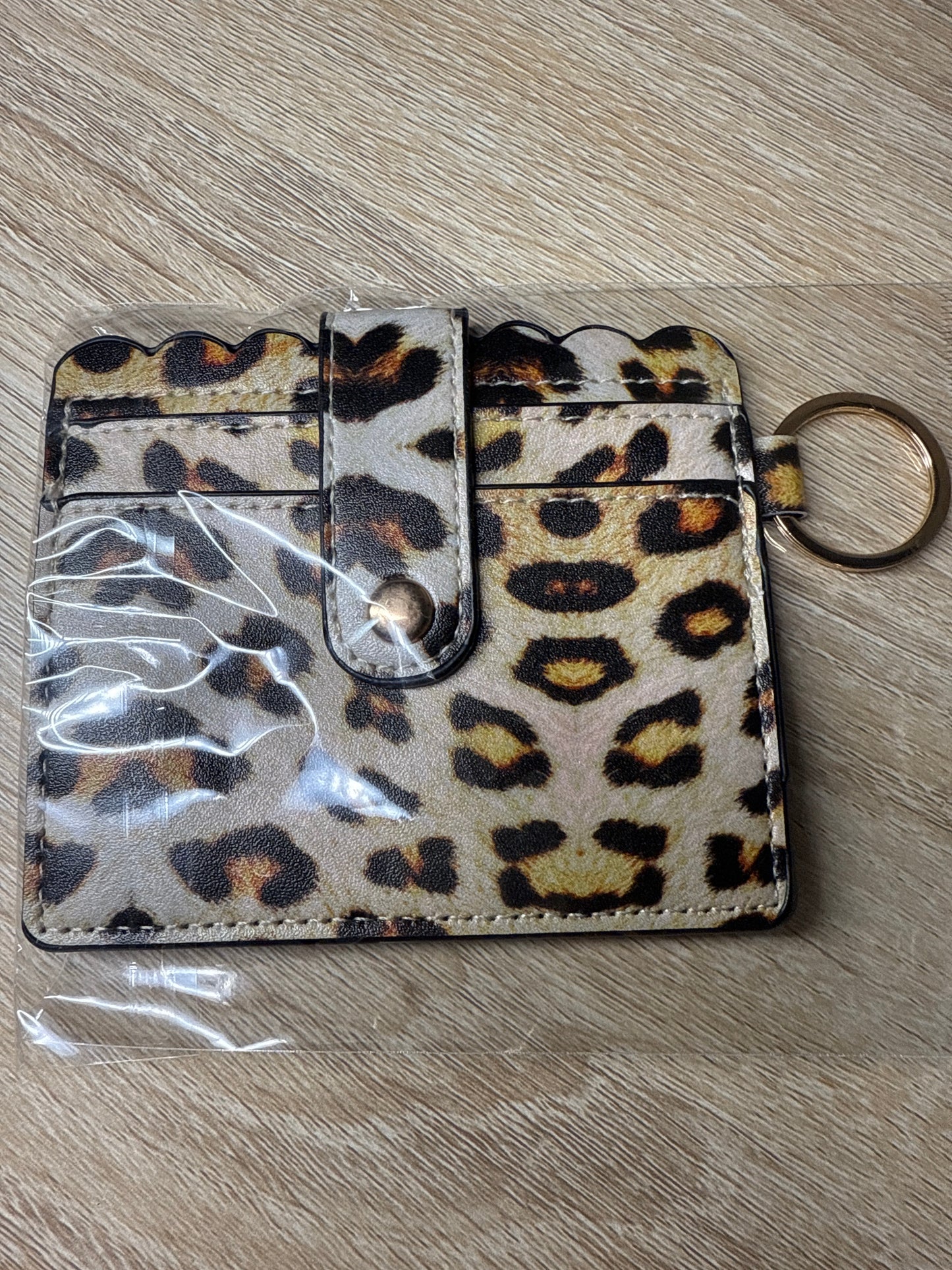Mini Card Wallet Light Cheetah w/Gold Hardware