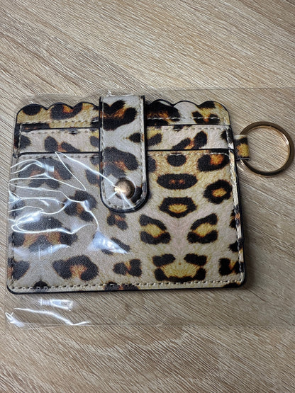 Mini Card Wallet Light Cheetah w/Gold Hardware