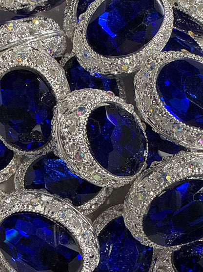 Rhinestone Oval Bead