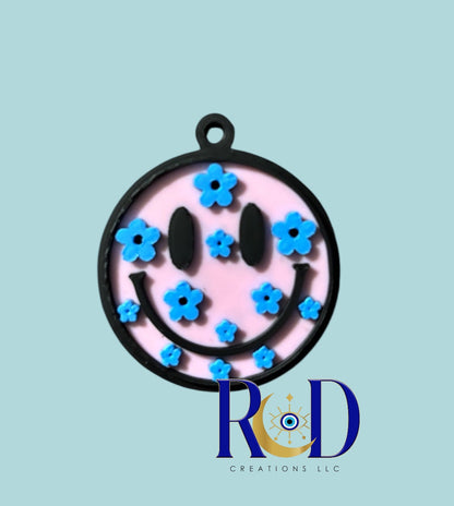 Smiley FaceReady to Ship NFC Weblink Keychain -3D Printed Social Media Scan Tag for Content Creators and Businesses