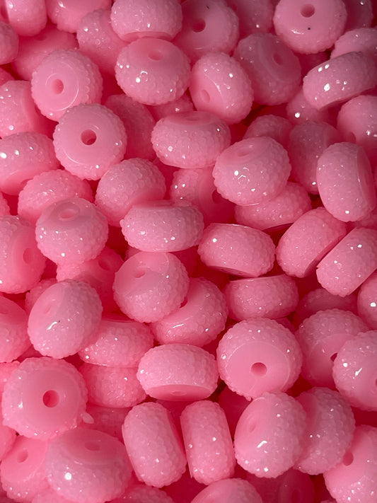 Bling Spacers Beads Baby Pink - 12mm - 10 pack