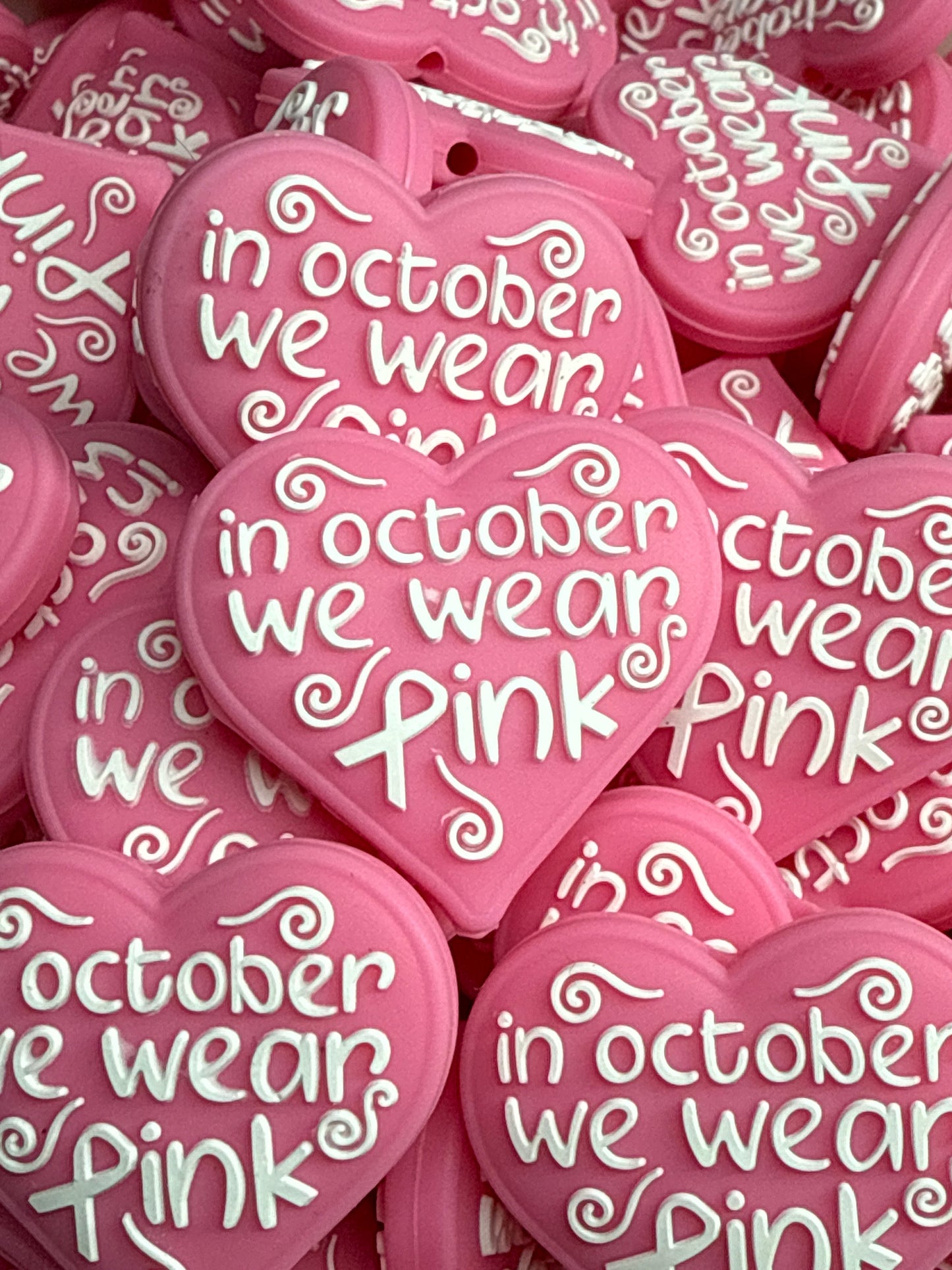 In October We Wear PINK Silicone Focal - Custom Color Change by RD Creations - Public beads