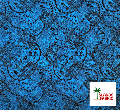 Tiki Turtle All Over Cotton Fabric | Islands Fabric
