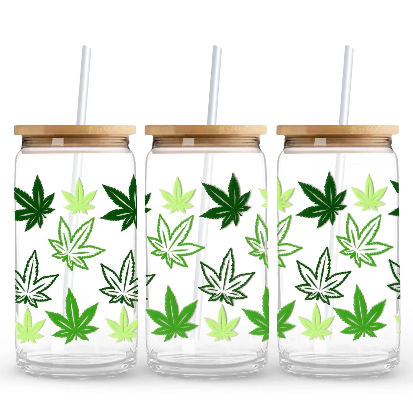 Master Maker Crafts -  UV DTF Wrap Only - Cannabis Leaves 9.7" x 4.3" (Cup NOT Included)