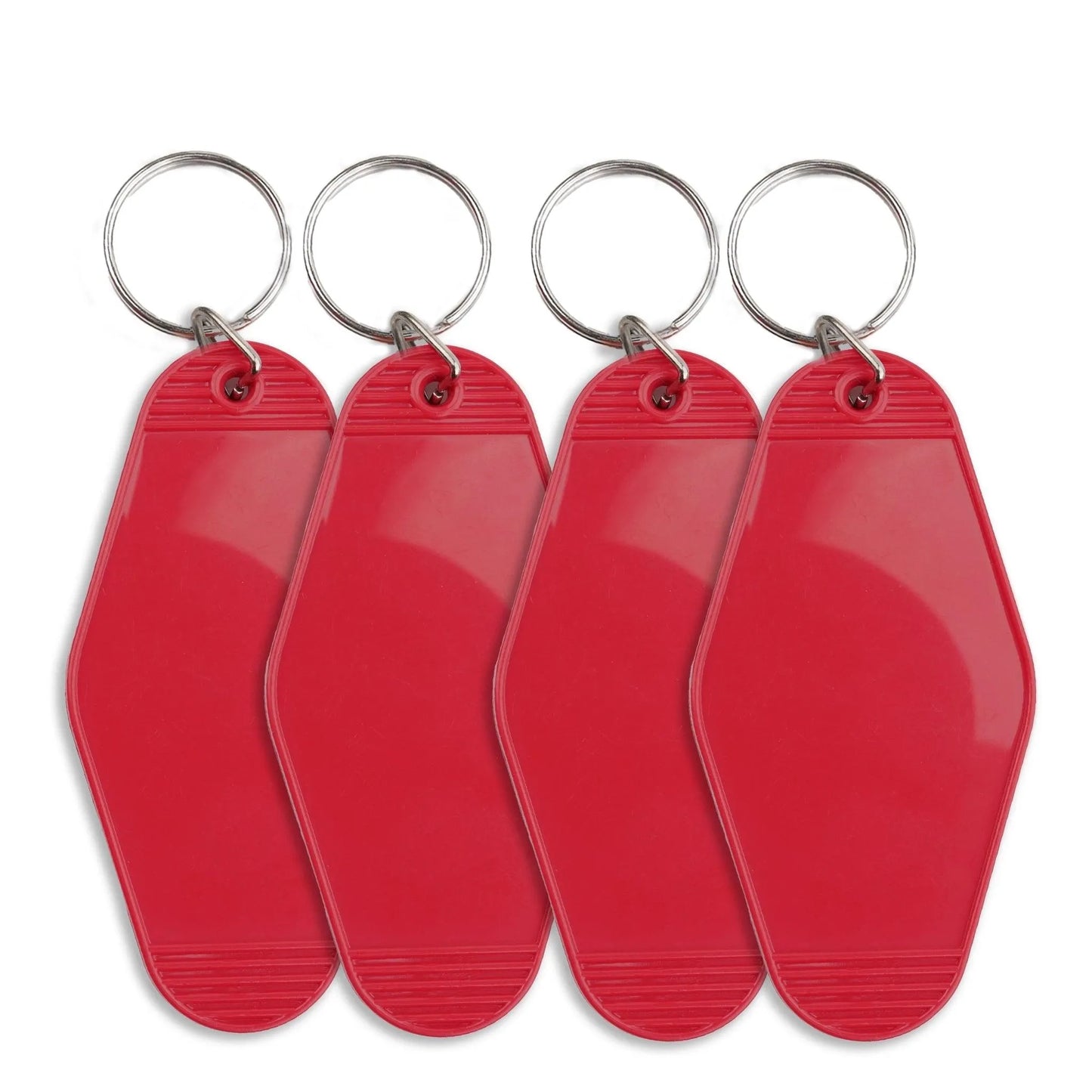 Master Maker Crafts -  Retro Motel Keychain with Silver Ring - Cherry Red (4 per Set)