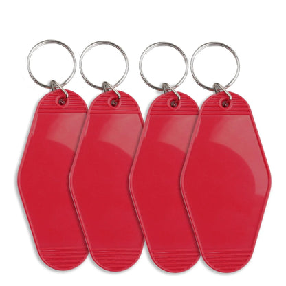 Master Maker Crafts -  Retro Motel Keychain with Silver Ring - Cherry Red (4 per Set)