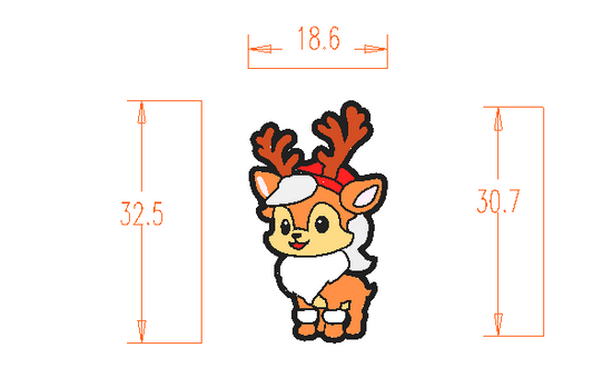 Christmas - Reindeer Silicone Focal 15070