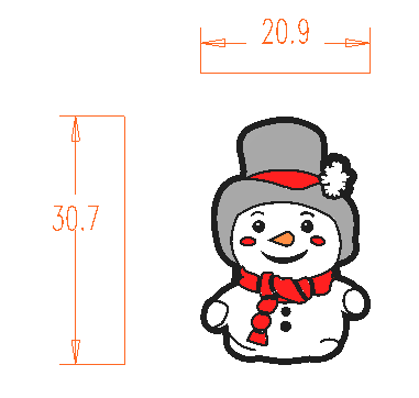 Christmas - Snowman Silicone Focal 15071