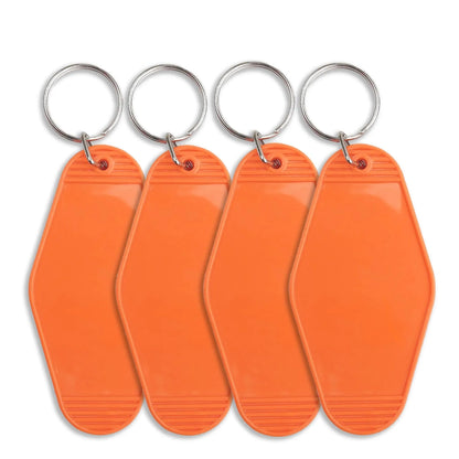 Master Maker Crafts -  Retro Motel Keychain with Silver Ring - Citrus Orange (4 per Set)