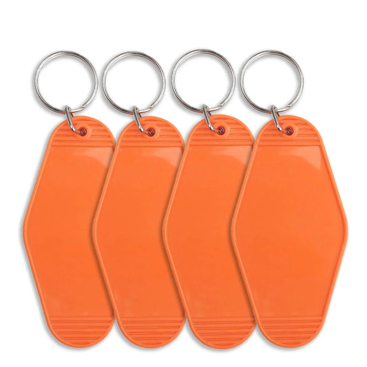 Master Maker Crafts -  Retro Motel Keychain with Silver Ring - Citrus Orange (4 per Set)