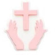 Faith - Cross in Hands Pink Silicone Focal 0460