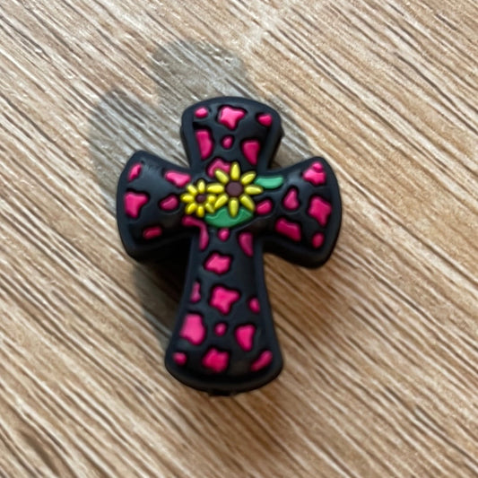 Cheetah Cross Pink Silicone Focal