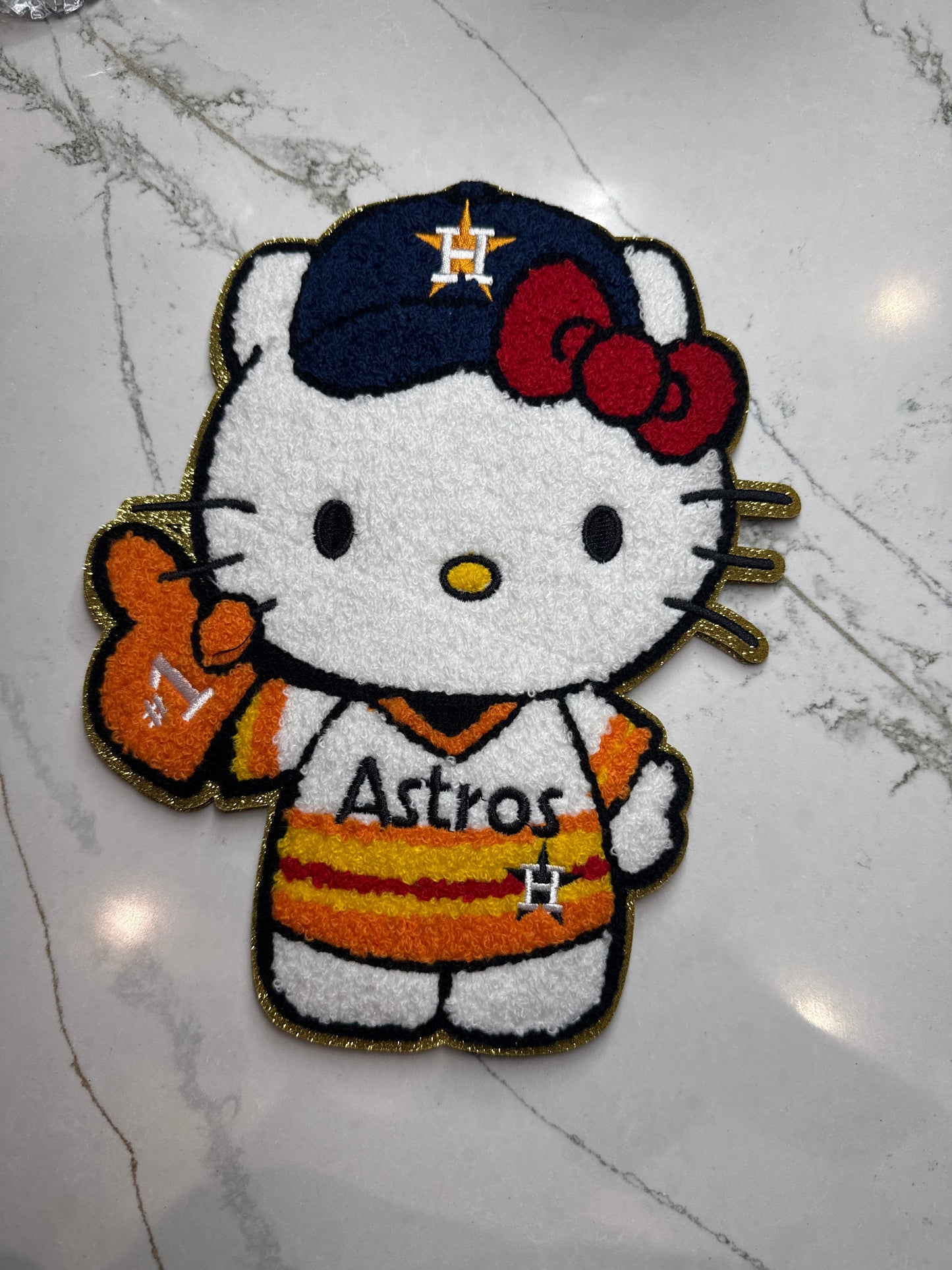 RDAstrosHelloKitty Chenille Patch Orange Large