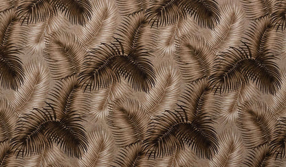 Shades of Brown Palm Leaves All Over design Fabric | Upholstery