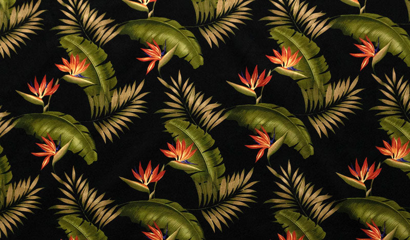 Birds of Paradise Palm Banana Leaf Upholstery Fabric | Islands Fabric