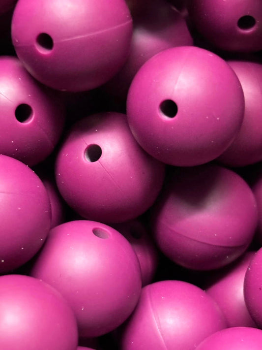 15mm Solid Wine Silicone Bead