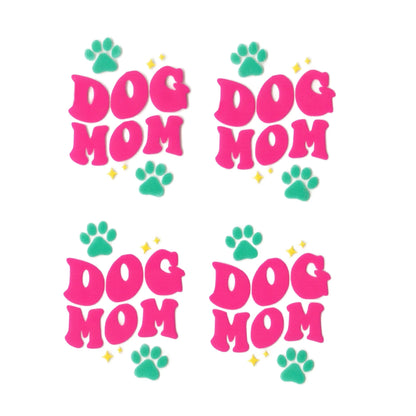 Master Maker Crafts -  UV DTF Decal - Dog Mom Pink 4 Set 2" (Keychain NOT Inclued)