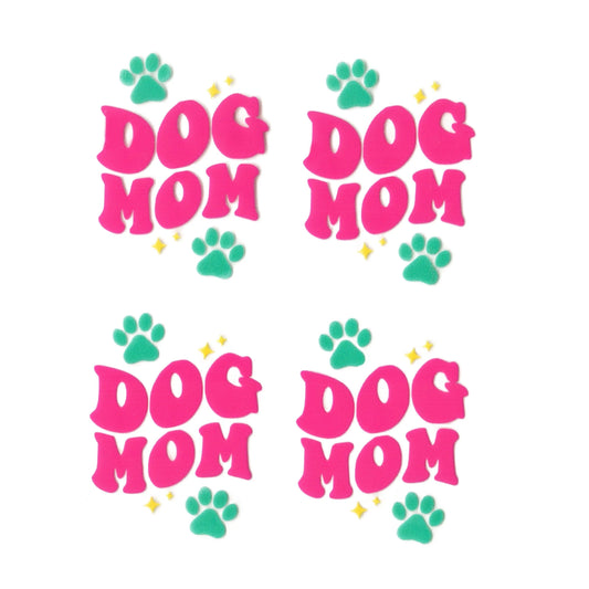 Master Maker Crafts -  UV DTF Decal - Dog Mom Pink 4 Set 2" (Keychain NOT Inclued)