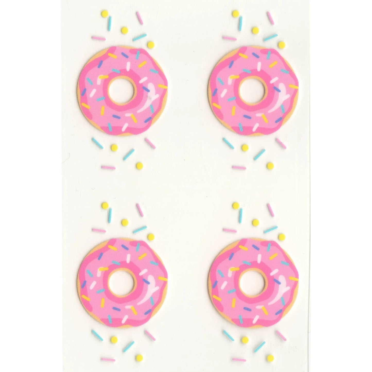 Master Maker Crafts -  UV DTF Decal - Sprinkled Donut 4 Set 2" (Keychain NOT Inclued)