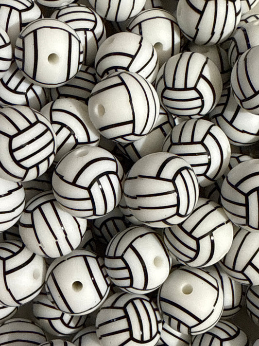 Silicone Round Bead Volleyball - 15mm - 10 pack