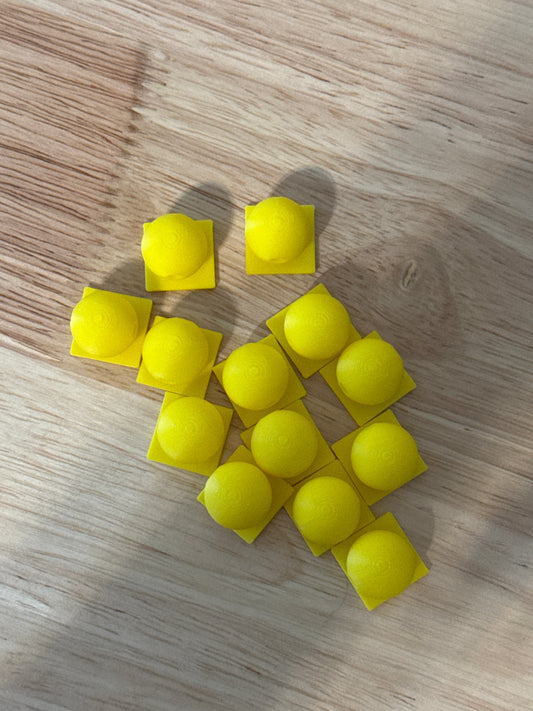 Bead with Flat-Back Attachment for Acrylic Flatbacks Yellow 3D Printed - 16mm - 10 pack