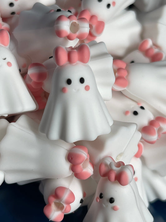 Ghost with Pink Bow 3D Silicone Focal - Public