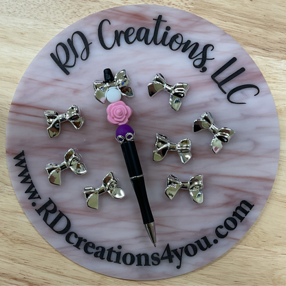 Plastic Silver Bow 32mm