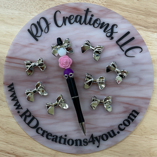 Plastic Silver Bow 32mm