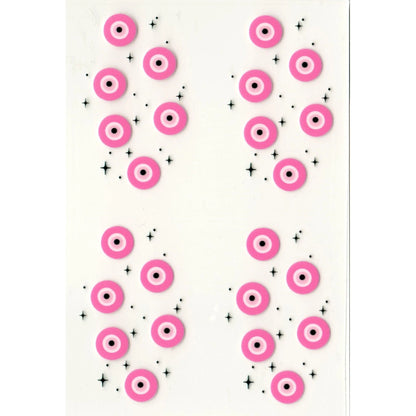 Master Maker Crafts -  UV DTF Decal - Evil Eye Pink 4 Set 2" (Keychain NOT Inclued)