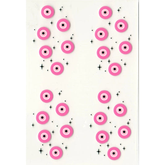 Master Maker Crafts -  UV DTF Decal - Evil Eye Pink 4 Set 2" (Keychain NOT Inclued)