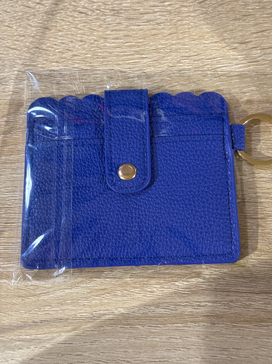 Card Wallet Blue w/Gold Hardware